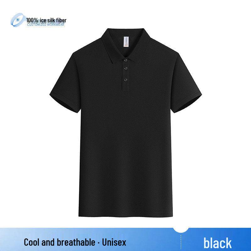 Ice Silk Short Sleeve Polo Shirt for Catering, Bakery, Milk Tea, Restaurant, Hotel Waitstaff with Custom Logo.