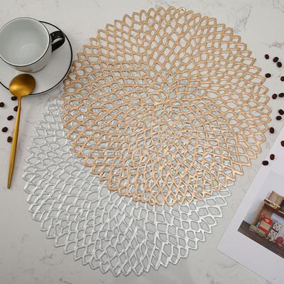 שטיח עמיד בחום חלול מחצלת הגנה שולחן עגול PVC בידוד חום בידוד חום עמיד בפני שחיקה לאוכל ביתי