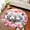 1Pc Tiger theme Circular Print Rug - home decoration Carpet For Living Room Bedroom Flooring Computer Chair Area Rug