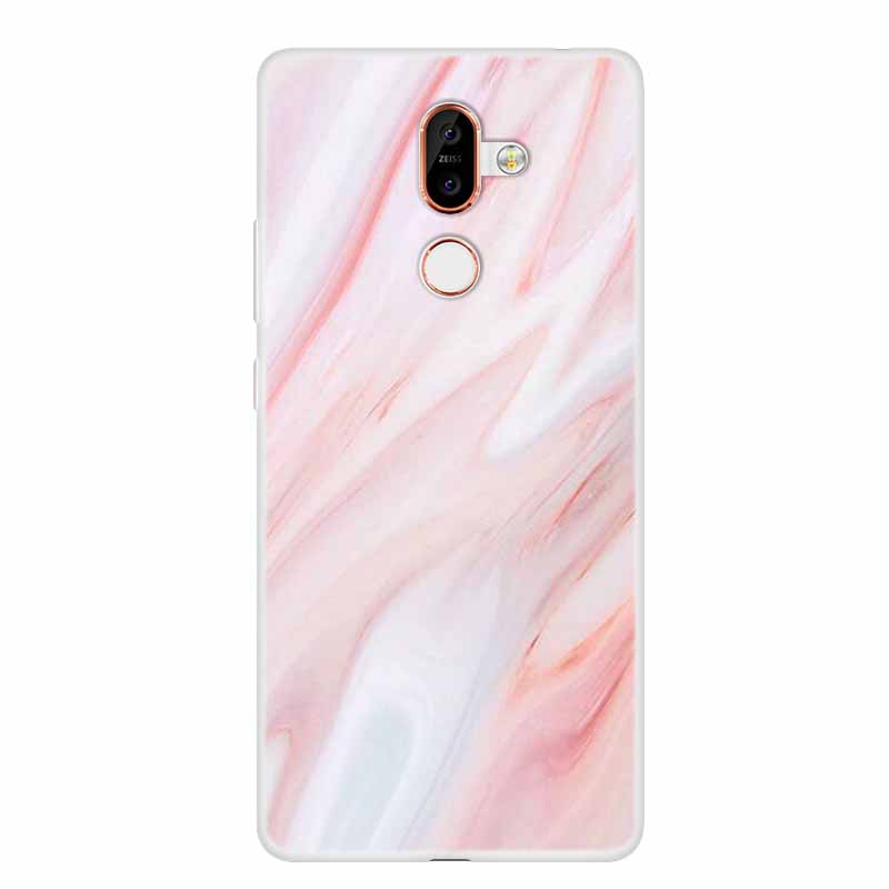 För Nokia 7 Plus Fodral Marmor Mjuk Silikon Baksida Telefonfodral Modefodral Coque Nokia7 Plus Stötsäkert Fundas