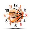 Aquarel kunst basketbal moderne wandklok ploetert schilderij kunstwerk basketbal sport decor stille uurwerken voor jongenskamer