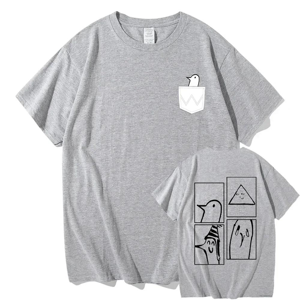 Summer Men's Oyasumi Punpun Printed T-shirt Japanese Anime 100% Pure Cotton Short-sleeved Casual Top