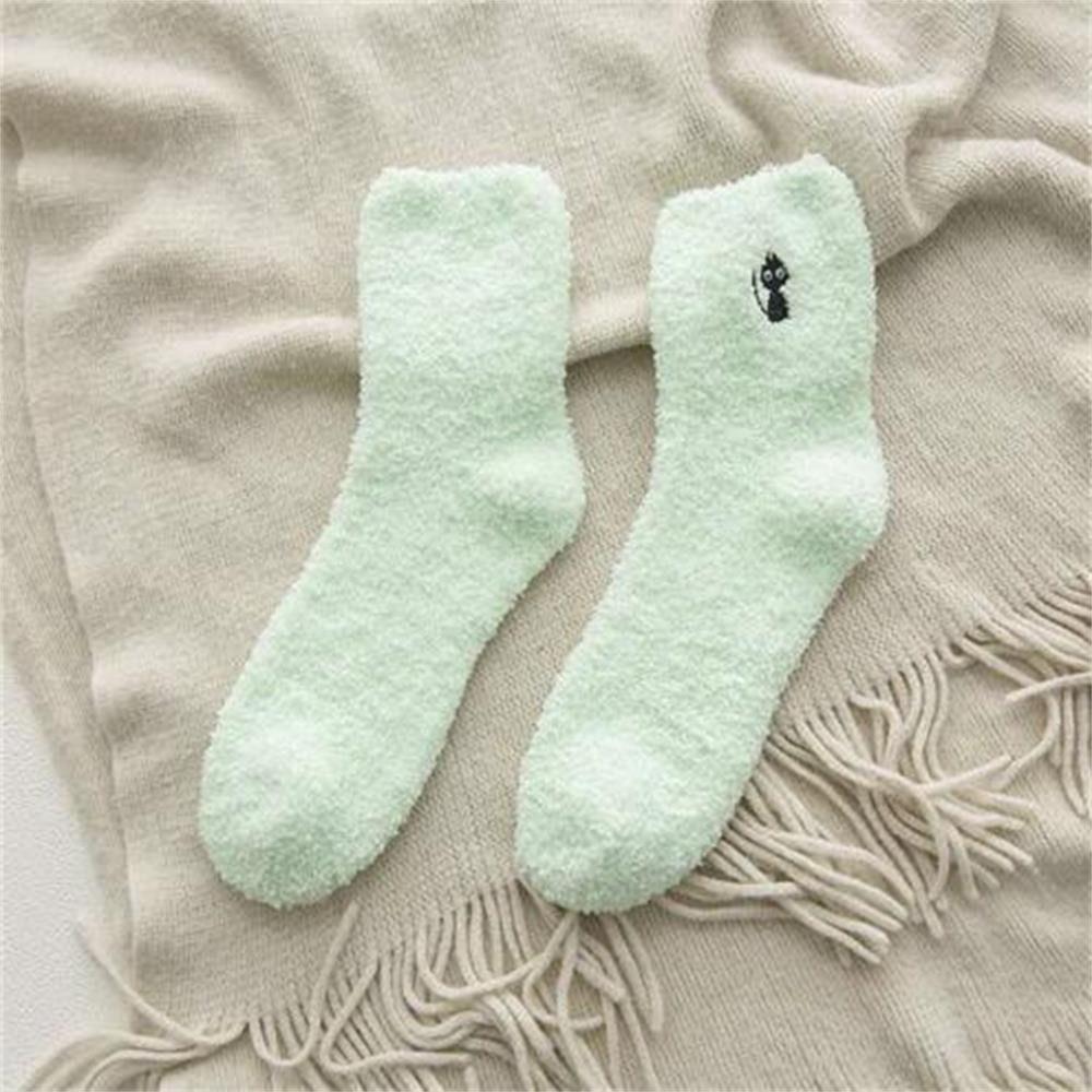 Super Soft Fuzzy Socks Polyester Black Cat Sock New Cozy Fluffy Slipper Socks  Home