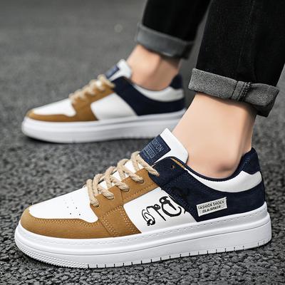 Fashion Sneakers Trend Lace-up Shoes Mens Casual Flat Shoes Light Fitness Casual Shoes for Men Outdoor Non-slip Shoes