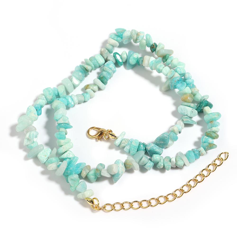 1 Strand 43cm Irregular Gravel Bead Choker Necklace Natural Stone Crystal Necklace Lobster Clasp Chain For Women Jewelry Gift