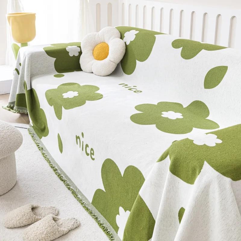 Nordic Tassel Throw Blanket Single Full Four Season Cotton Sofa Cover Dust Anti-cat Scratch Protection Cover Sofa Blanket Carpet