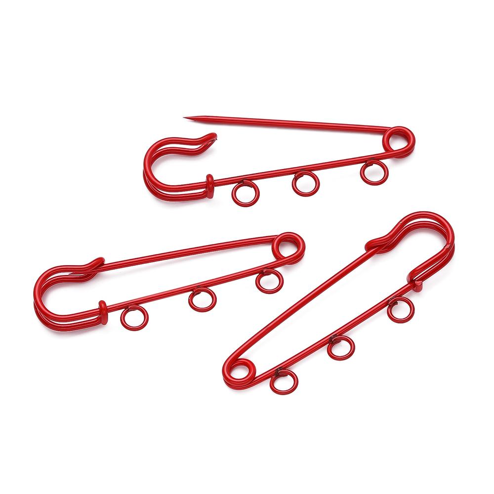 10pcs/lot Colorful Safety Pins Brooch Blank Base Brooch Pins 3/5 Rings Jewelry Pin for DIY Jewelry Making Supplies Accessorie