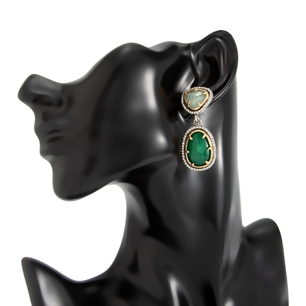 Irregular Resin Drop Earrings Layered Gem Drop Earrings Statement Earrings Holiday Occasion