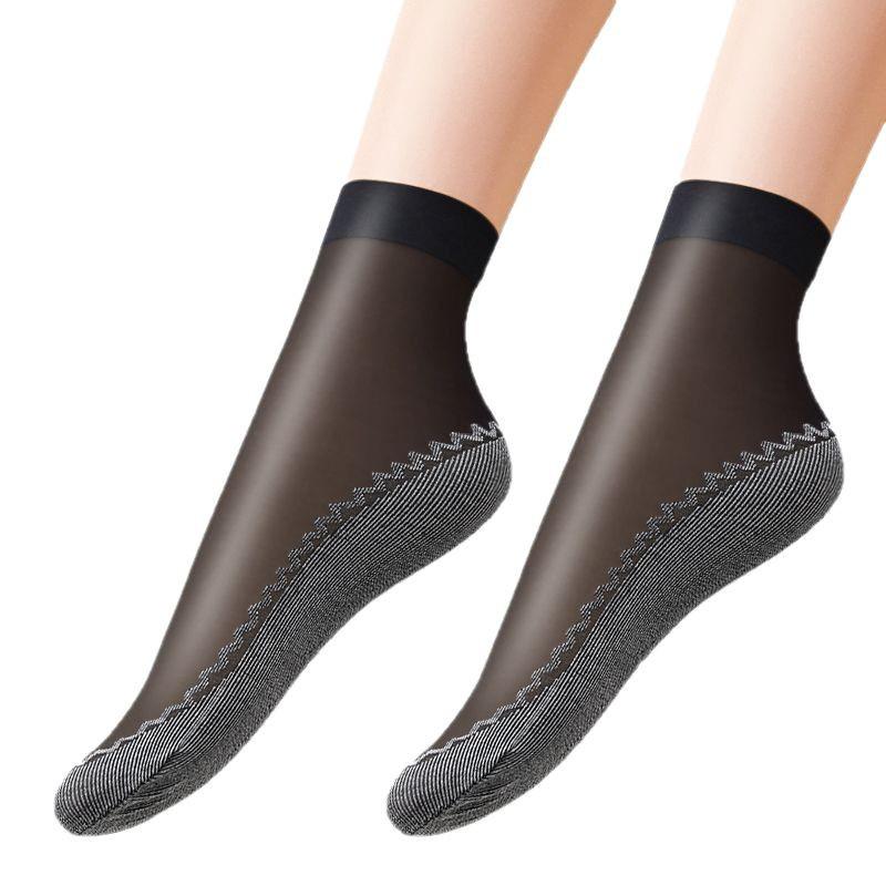 Damen Mid-Calf Dünne Baumwollstrümpfe: Rutschfest, Schweißabsorbierend, Geruchshemmend, Atmungsaktiv, Anti-Hakenbildung, Optionen in Schwarz und Hautfarbe