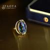 French Colored Shell Double-sided Flip Opening Adjustable Gold Rings Trendy Jewelry For Women's Fashion Finger Accessories