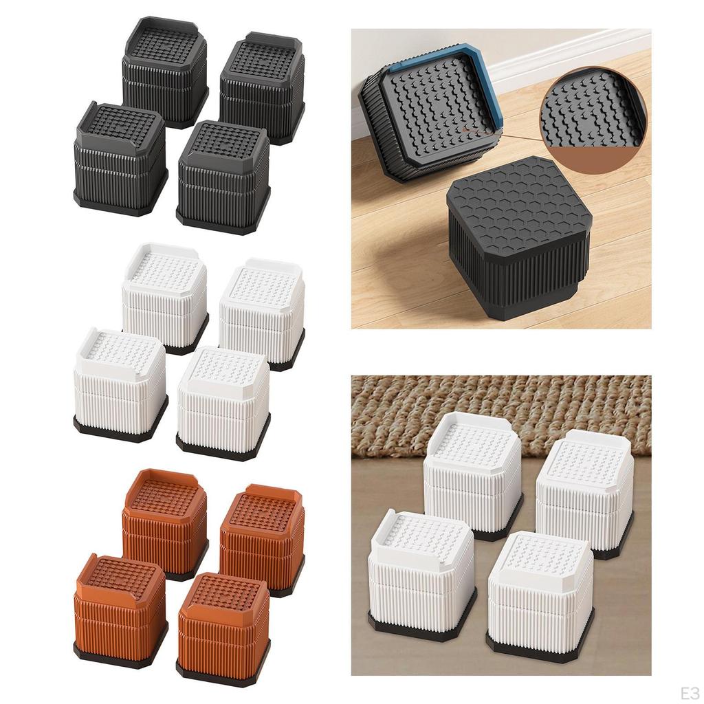 4 Stück Bettstuhl Beinerhöhung Mehrzweck Stoßdämpfung Erhöhungen Verlängerungen für Unterlegscheiben