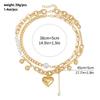 Two Tiers Chain Jewelry With Romance Oversized Heart Charm Sturdy Alloy Fashion Accessory