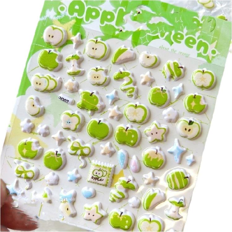 

Fruit Sticker for Kid Craft Scrapbooking Journal Planner Phone Case Decoration Child Motivational Sticker for Teacher зелёный