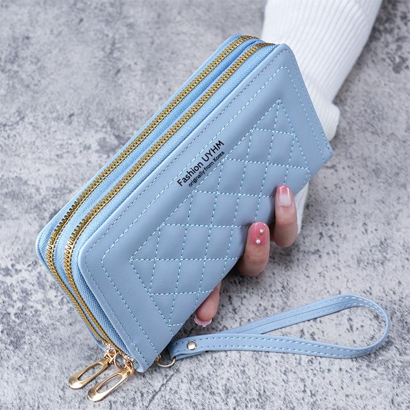 Women's Long-Style Wallet 2023: Double Zipper, Large Capacity Phone Bag & Card Holder, Korean Casual Design.