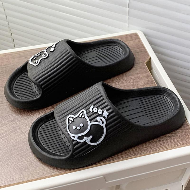 EVA slippers for women's home summer bathroom non-slip soft sandals for men to wear outside, stepping on shit slippers for bathing women