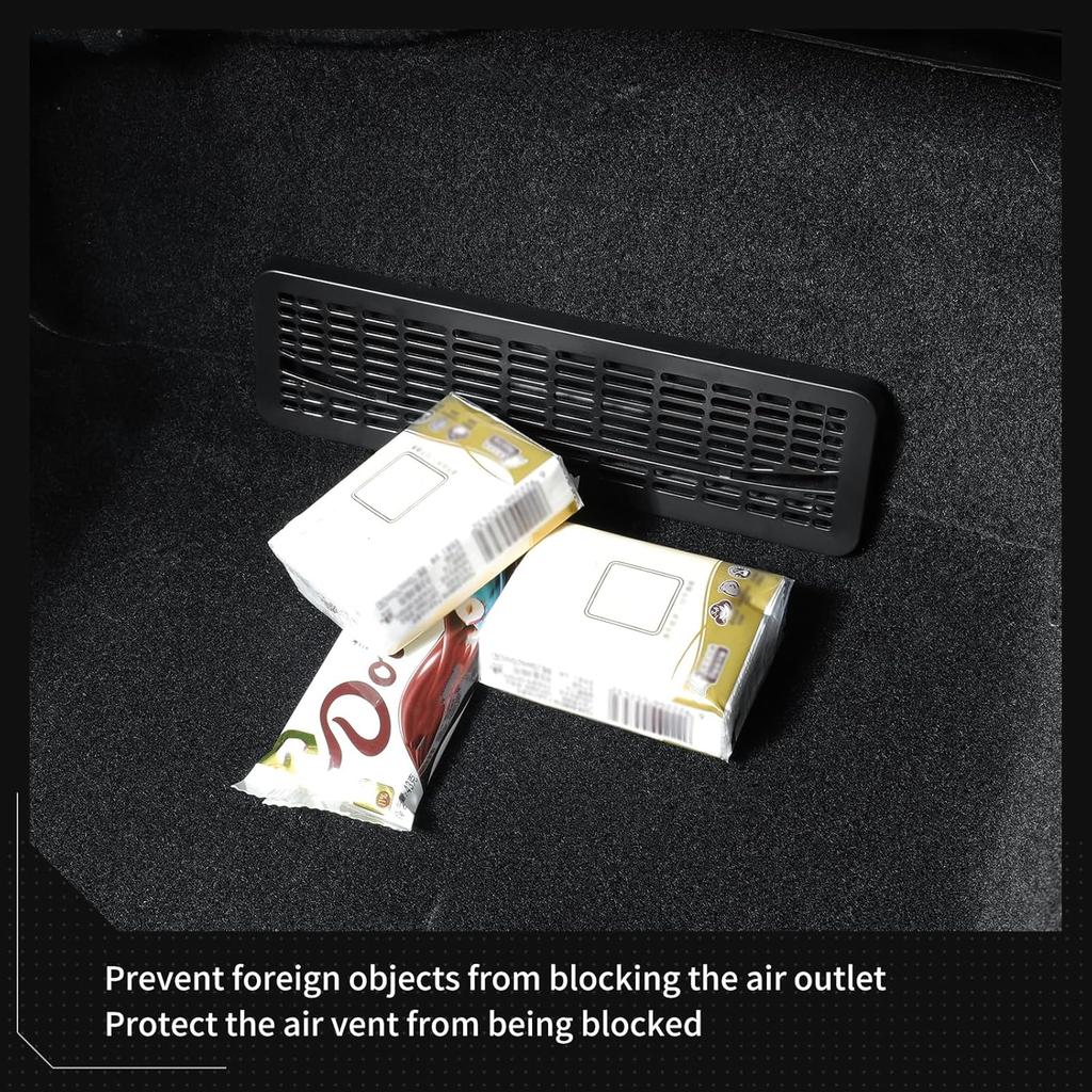LUCKEASY 2PCS Floor Air Flow Vent Grille Protection for Tesla Model Y Juniper 2025 2026 Air Vent Cover Rear Under Seat Air Condition Outlet Grille