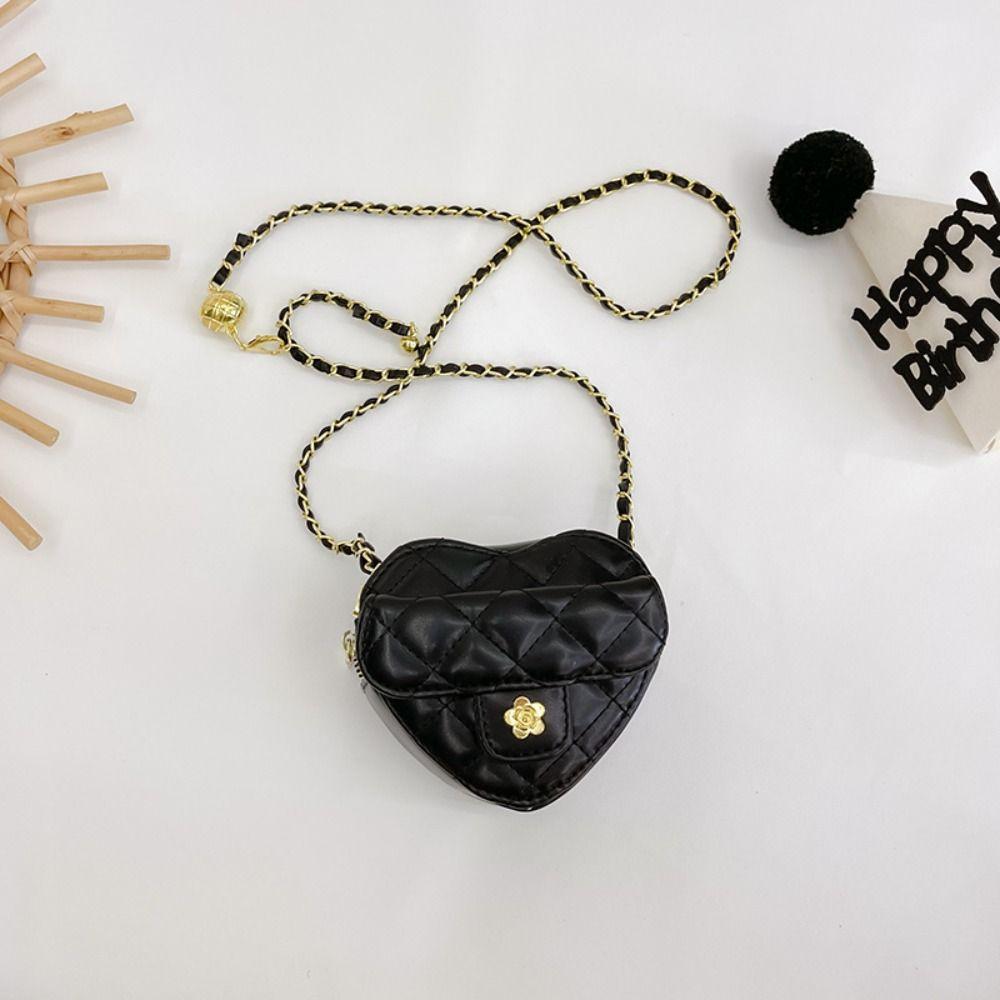 Solid Color Mini Crossbody Bag Heart Shaped Shoulder Bag New Girls Handbag