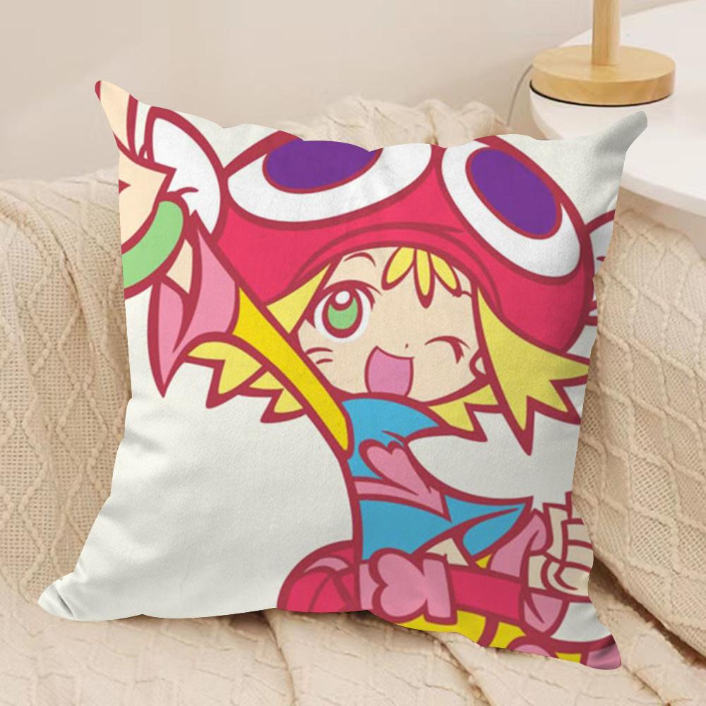 P-Puyo P-Pop Fever Cushion Cover Soft Plush Fabric Double-Sided Printed Sofa Cushion Cover for All Seasons Home Decor Gift