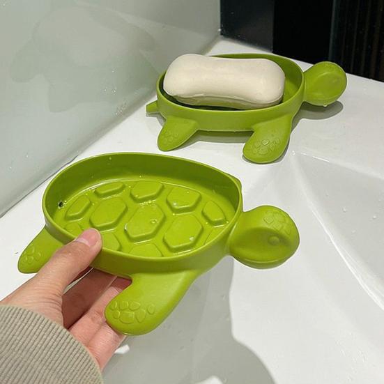 1/2Pcs Tortoise Soap Dish PP Material Soap Holder Shower Bathroom Kitchen Anti-Slip Soap Tray Home Decor