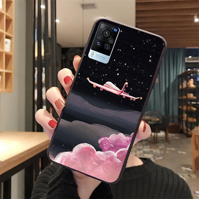 Moon Star Space Astronaut Phone Case for VIVO V21E V21 V23 V23E V2109 Y53S Y33S Y55 Y76 Y31 Y21 Y72 Y01 Y21S Y11S