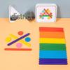 Wooden Rainbow Popsicle Sticks: Imagination & Color Recognition Puzzle for Toddlers