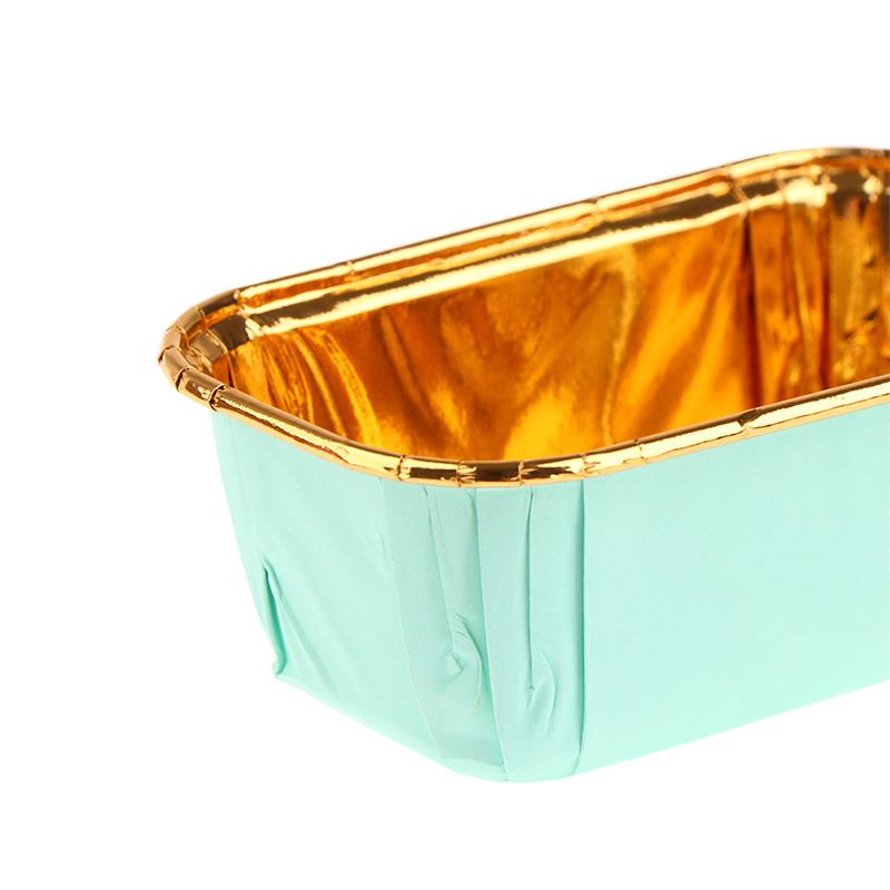 50Pcs Rectangular Aluminum Foil Tin Paper Cup Baking Cup Dessert Box Cake Box