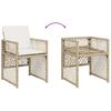 Vidaxl 5-Cz. Garden Furniture Set With Cushions, Beige, Poly Rattan