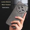 OPPO A3 Phone Case, OPPO A3 Protective Cover, Shockproof Lens Full Protection Soft Case, Simple Luxury Silicone Outer, Leather Cover, Black