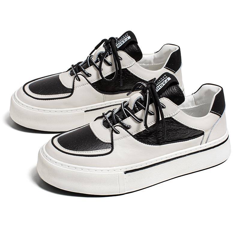 

Fashion men s fashion original leather flats shoes lace-up platform shoe outdoors white sneakers designer breathable footwear mans 9.5 чёрный