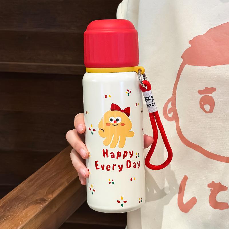 

Student Thermos Drinking Cup Christmas Stylish Cup Mug Steel Girls Portable Compact Double Drinking Cup with Straw Durable Durable 500ml