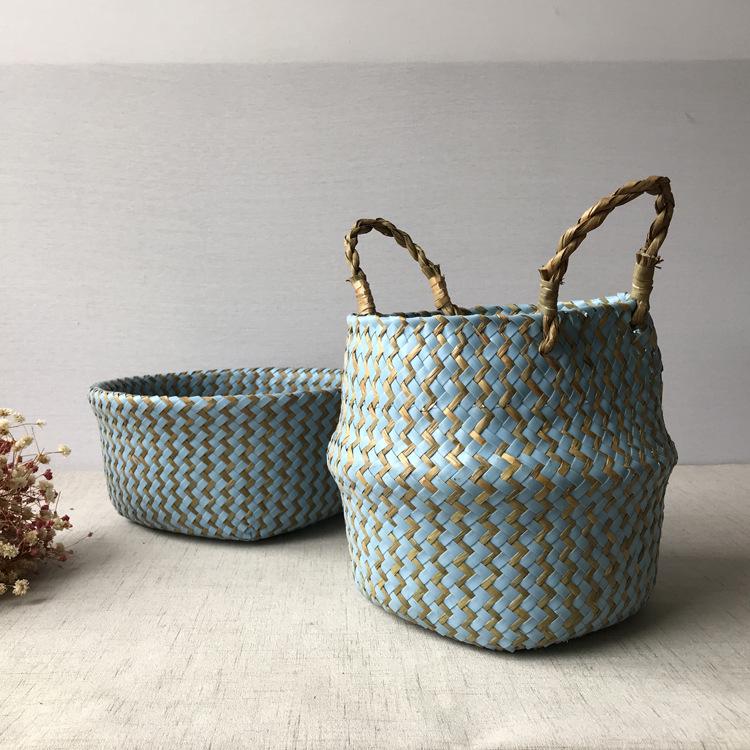 Mid-Autumn Festival Cattail Weave Handmade Plant Fiber Flower Pot