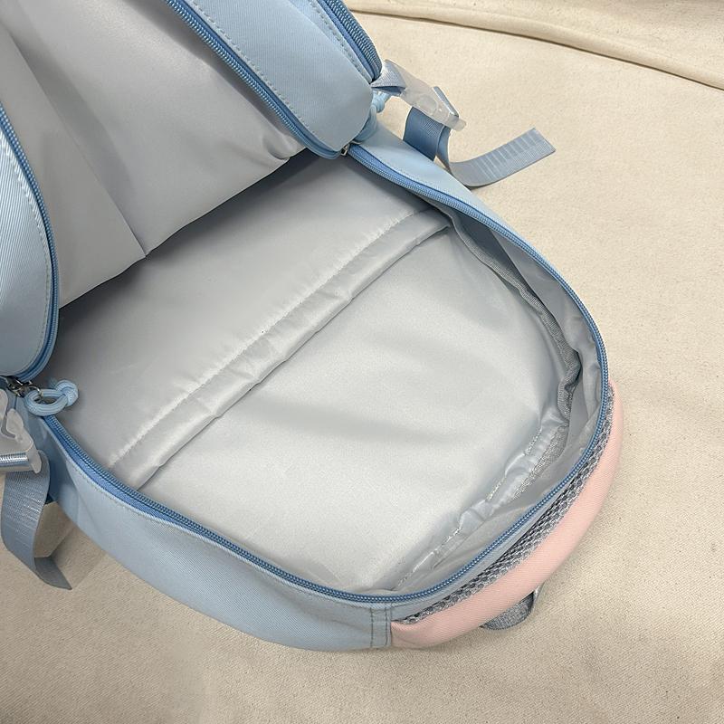 Contrast Color Backpack Junior High School Student Schoolbag Lightweight Large Capacity Backpack