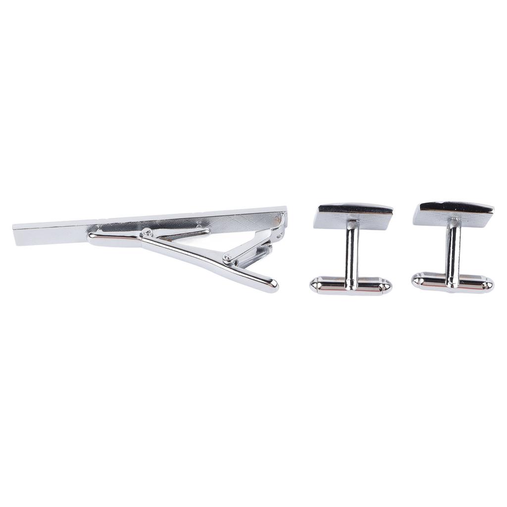 Tie Clips and Cufflinks Durable Exquisite Classic Cufflinks with Tie Clip Set for Men
