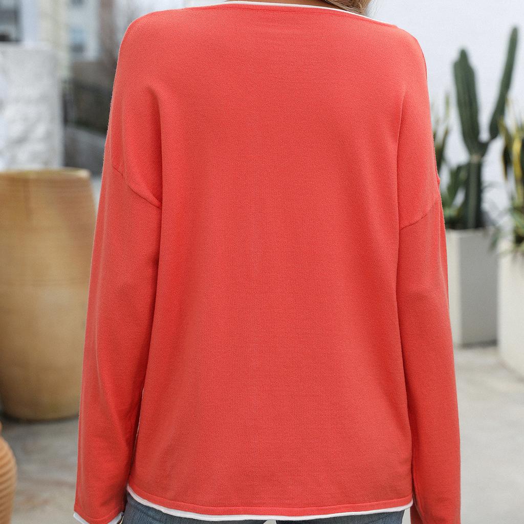 Solid Color Casual Loose T-shirts For Woman Autumn Vintage Women's Oversized T-shirt Long Sleeve Tees Fashion Female Tops