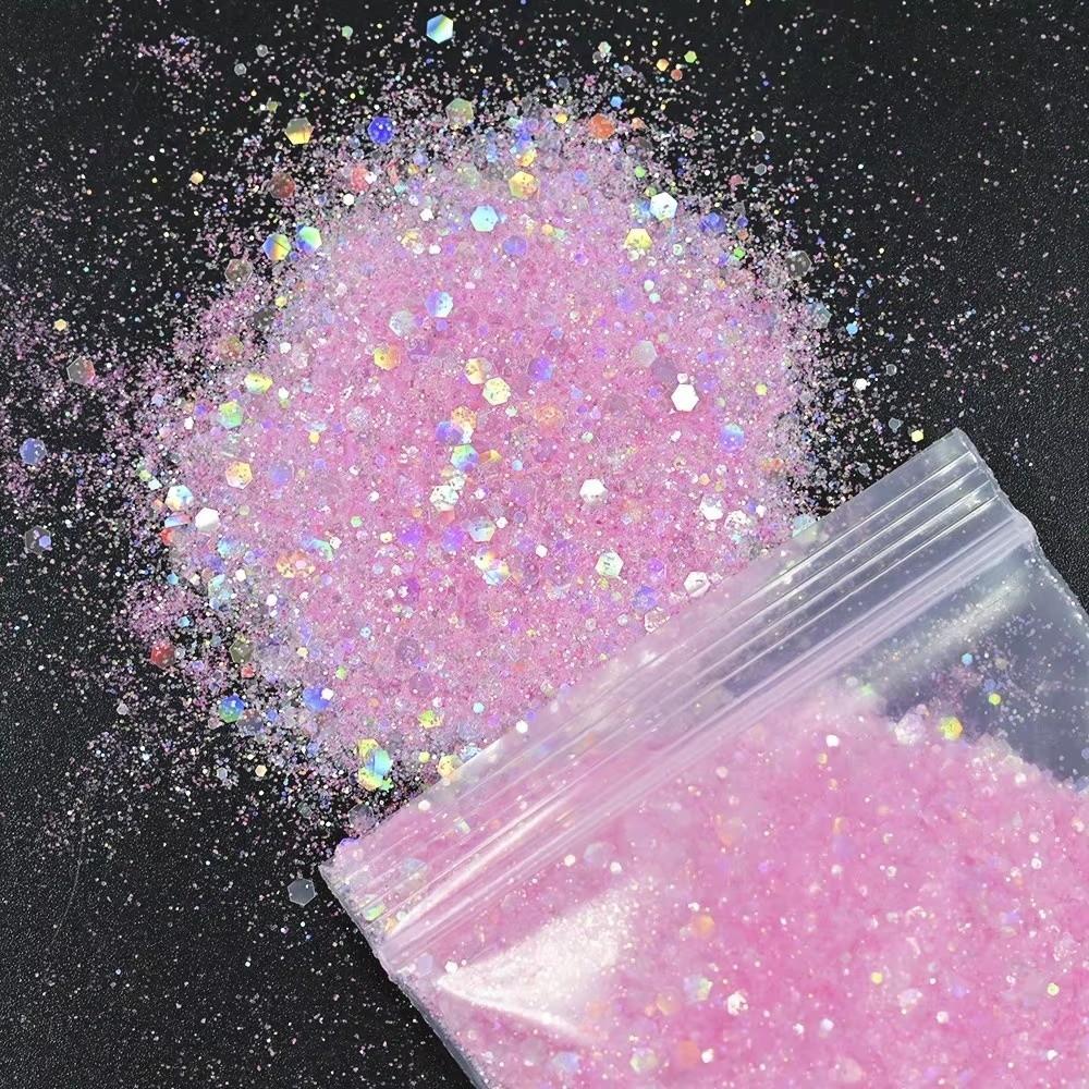 50G PET Nail Diamond Glitter Sequins Hexagon Holographic Glitter Glitter Powder Polish Decoration