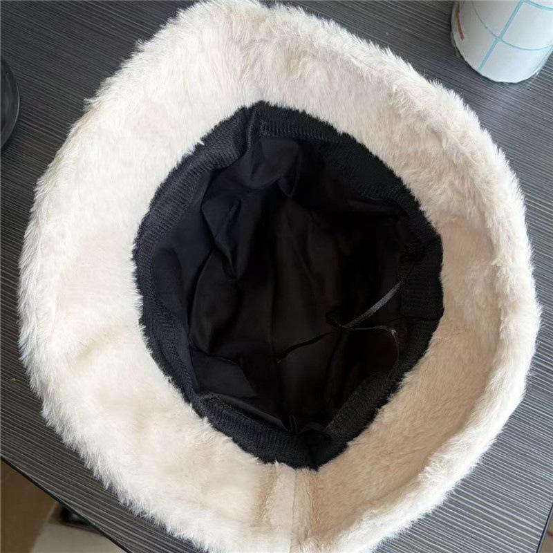 Autumn and Winter Rabbit Plush Fisherman Hat Bear Ears Female Fashion Versatile Face Cute Wind Warm Basin Hat