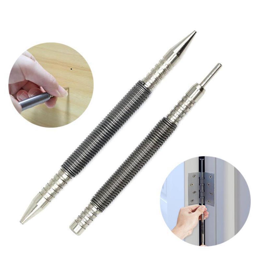 1pc/2pc Spring Center Punch Hammerless Nail Set Center Holes Punch Spring Loaded Marking Metal Woodwork Drill Bit Removal Tools