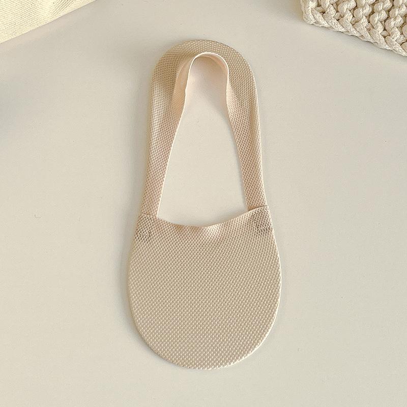 Damskie Letnie Cienkie Bezszwowe Siateczkowe Oddychające Jednolite Kolory Antypoślizgowe Wchłaniające Pot Niewidoczne Skarpetki