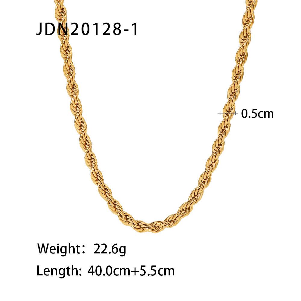 Wanxing 18K gold-plated titanium steel necklace ins wind light luxury cold collarbone chain stainless steel jewelry