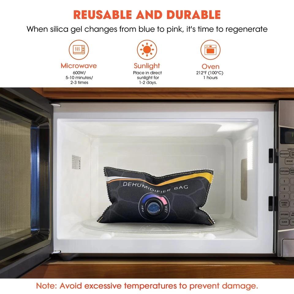 Reusable Silicone Dehumidifier Bag Car Air Freshener Interior Wardrobe Room Home Moisture Absorber Dampness Preventer Drying Bag