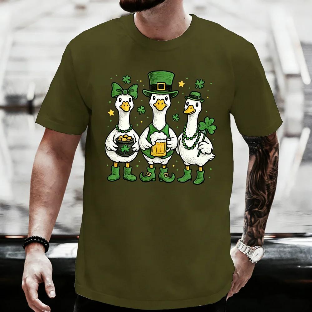 St Patricks Day Mens And Womens TShirts 3D Cute Duck Printed ONeck Pullover Funny Carnival Party Comfortable Unisex Clothes