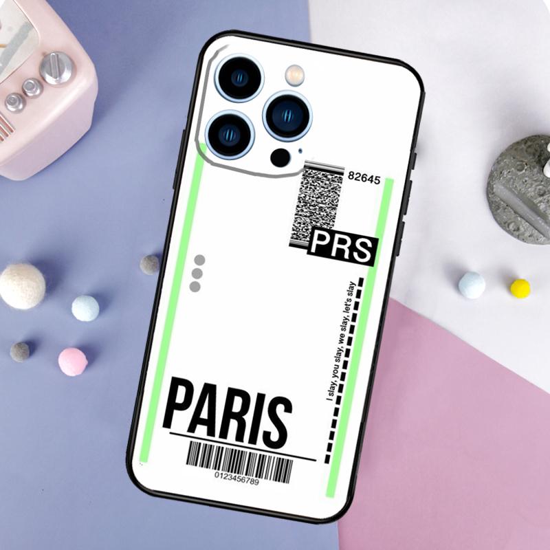 

Fly Ticket Air Tickets Travel Label Phone Case For iPhone 16 16e 15 14 12 13 11 17 Pro Max 12 13 mini 15 16 Plus 17 Air Cover iPhone 13 Pro