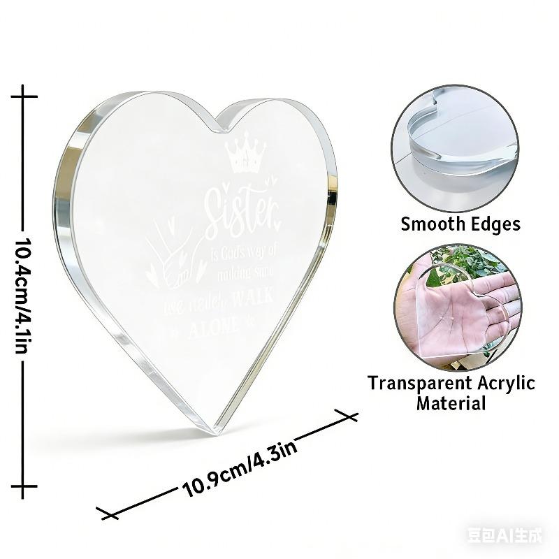 2D Flat, "Happy Anniversary" Heart-Shaped Anniversary Acrylic Desktop Decoration, Romantic Floral Design, Home Decor Plaque Hanging Wall Art Decorativ