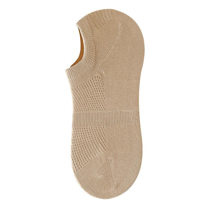 5 Pairs of Women's Summer Breathable Thin Cotton Shallow Mouth Invisible Off with 7A Antibacterial and Deodorant Boneless Socks