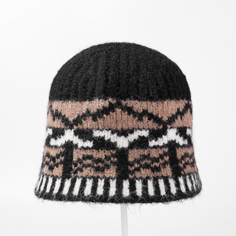 DIMANAF Women Winter Autumn Hat Thick Hat 2025 Fashion Lady Knitted Thick Hat Vintage Floral