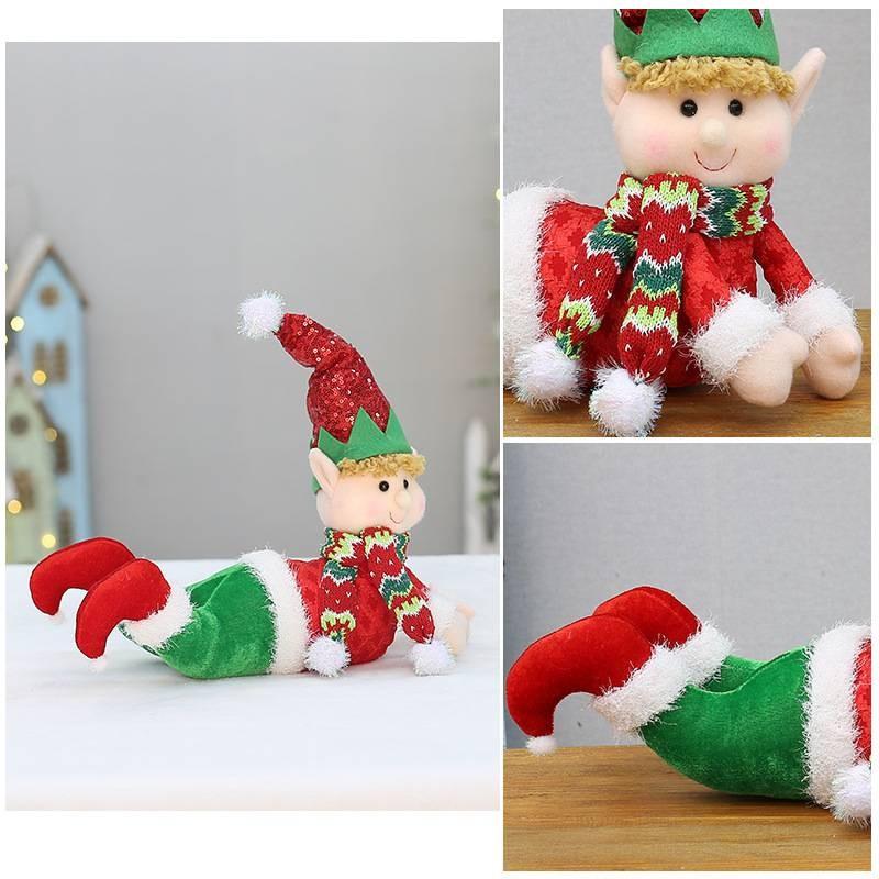 Elf Doll Christmas Sled Car Sitting Sleeping Retractable Standing Ornaments