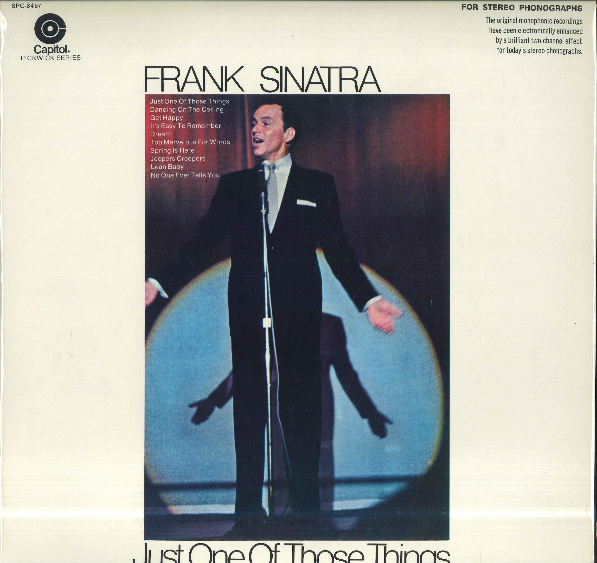 

LP Record FRANK SINATRA - Just One Of Those Things SPC3457 Capitol Records 1969 US Jazz Used