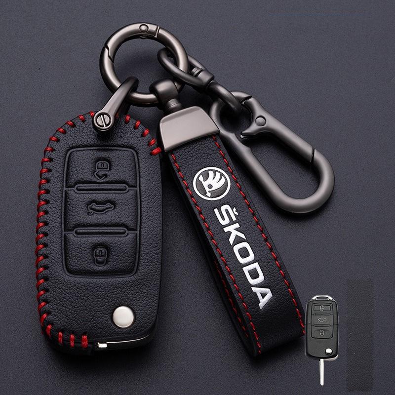NTHX6 Car Remote Key Fob Case Cover Protector Holder Shell For Skoda Octavia A5 A7 Fabia Superb Kodiaq Karoq Auto Keychain Accessories