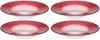 Vetro Felice Large Bowls, 26cm, Red, Set of 4, "Happy Glass" Glitter Design, 64626 G003