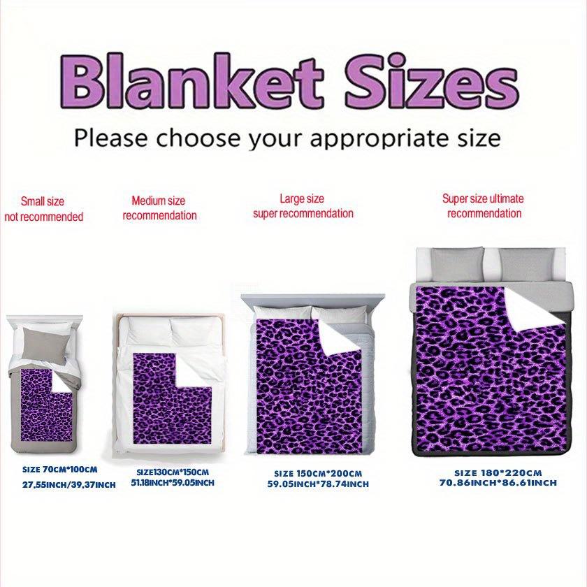 Royal Purple Leopard Blanket Reversible Flannel Throw for Luxe Style AllSeason Comfort Regal Elegance Gift